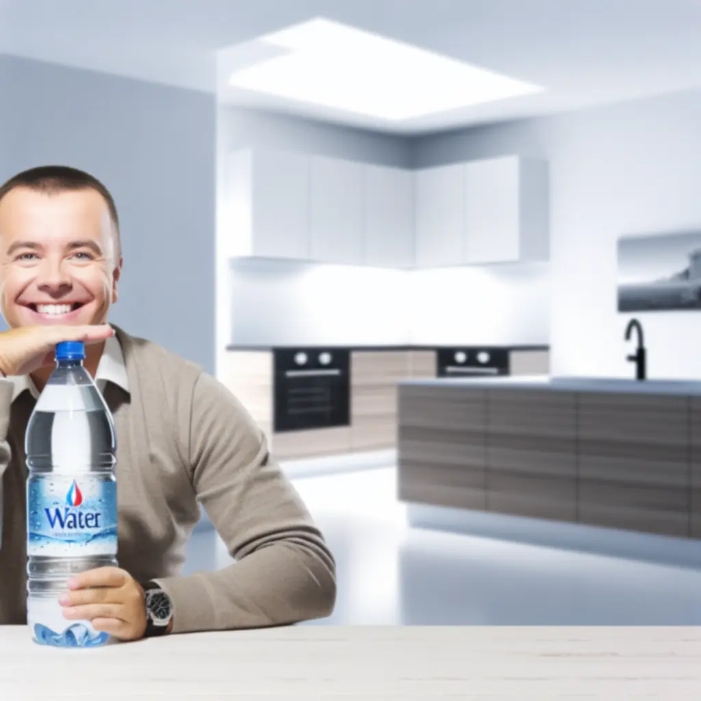 Zadowolony klient Aquaville nalewaj05cy wod19 z dystrybutora w jasnym biurze