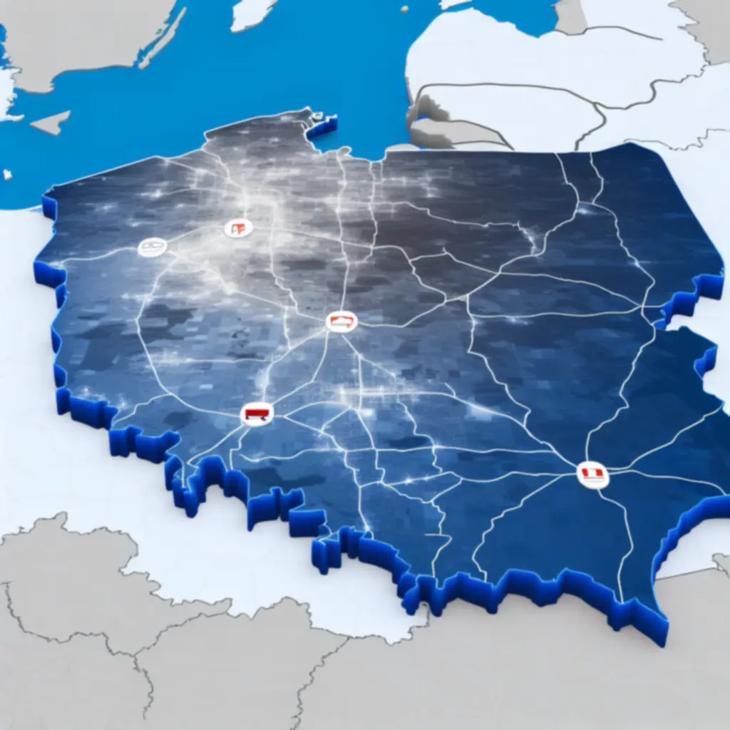 Mapa stref dostaw Aquaville w Polsce