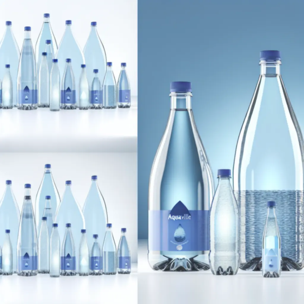 Zestaw premium wód butelkowanych Aquaville w różnych rozmiarach